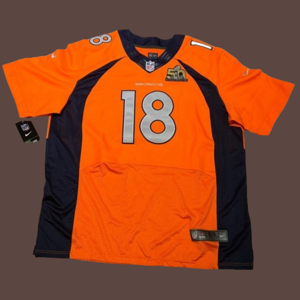 Peyton Manning Denver Broncos New Nike On Field 50th Super Bowl Football Jersey